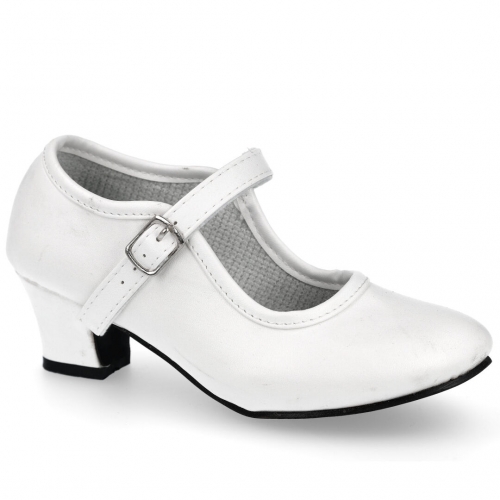 Zapatos De Flamenca Niña/Mujer Tipo Salón Con Pulsera Y Hebilla 302 Beige,  de Angelitos